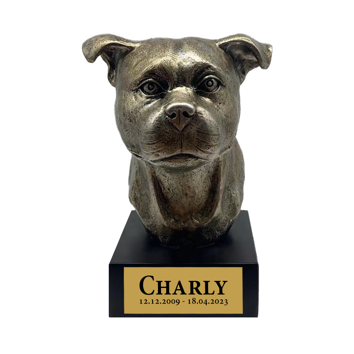 Bronze Hund Statue 15"Staffordshire Bullterrier"